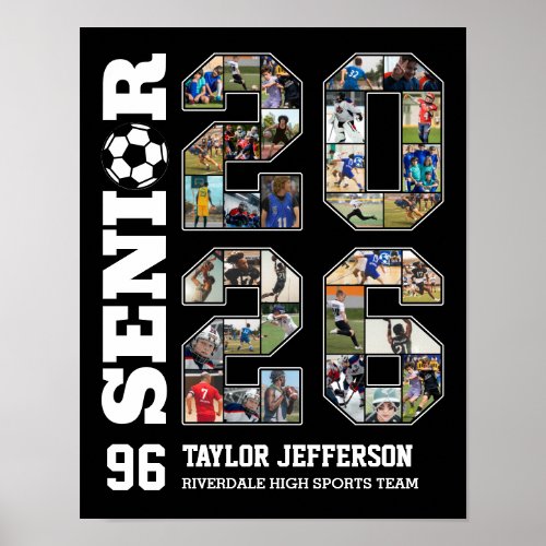 Senior 2026 Soccer Team Sports Photo Collage