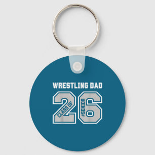 Senior 2026 Wrestling Dad Proud Keychain
