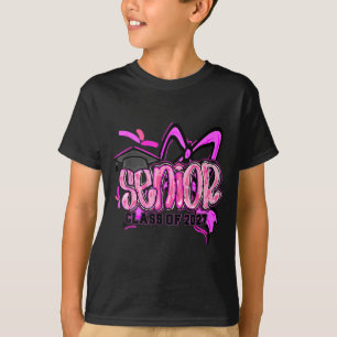 Senior 2027 class of 2027 coquette girl pink T-Shirt