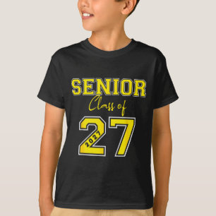 Senior 2027 Gold Jersey Class Graphic Art T-Shirt