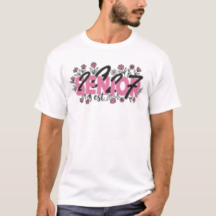 Senior 2027, Pink Floral Senior  T-Shirt
