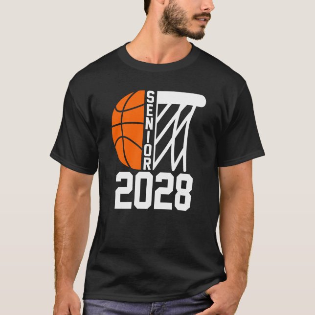 Senior 2028 Class of 2028 Graduation Basketball Pl T-Shirt (Front)