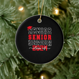Senior 24 Class of 2024 Back to School Graduation Ceramic Ornament