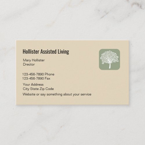 Senior Assisted Living Design Business Card