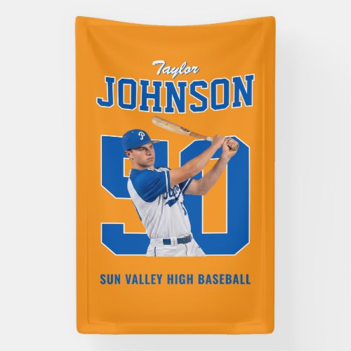 Senior Baseball Custom Photo Jersey Number Sports Banner