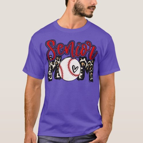 Senior Baseball Mom Leopard T_Shirt