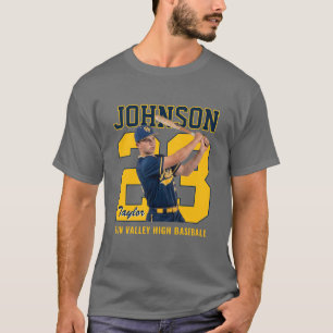 Senior Baseball Player Number Custom Photo Yellow T-Shirt