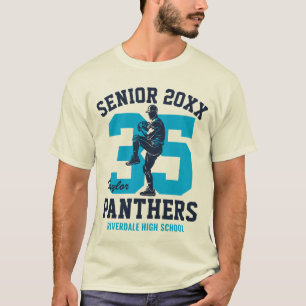 Senior Baseball Team Custom Color Sports Game Day T-Shirt