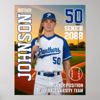 Senior Baseball Team MVP Player Photo Sports