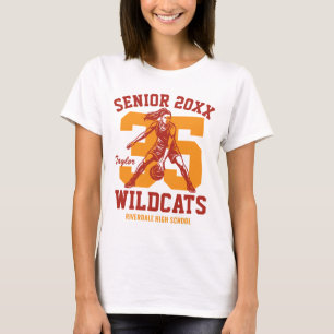 Senior Basketball Girl Player Custom Sports Team T-Shirt