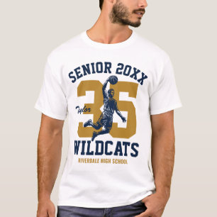 Senior Basketball Player Custom Sports Team T-Shirt