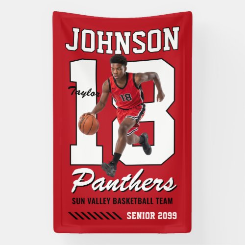 Senior Basketball Team Photo Jersey Number Sports Banner