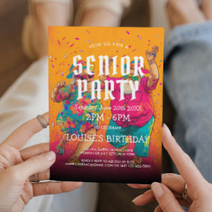Senior Birthday Party And Grandparents Invitation