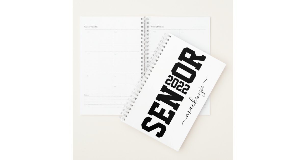 Senior Block Letter Personalized Graduation Year Planner | Zazzle