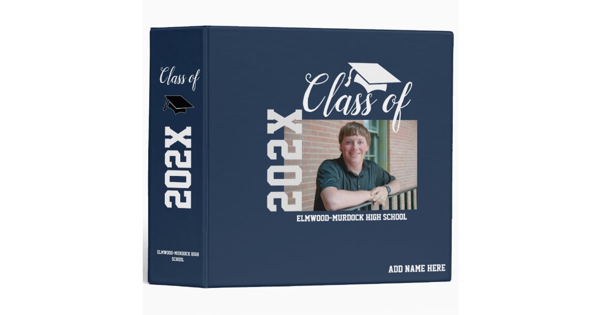 Binder Graduating Class Senior Boy Photo Customize Graduation Scrapbooking 3 Ring Binder | Zazzle