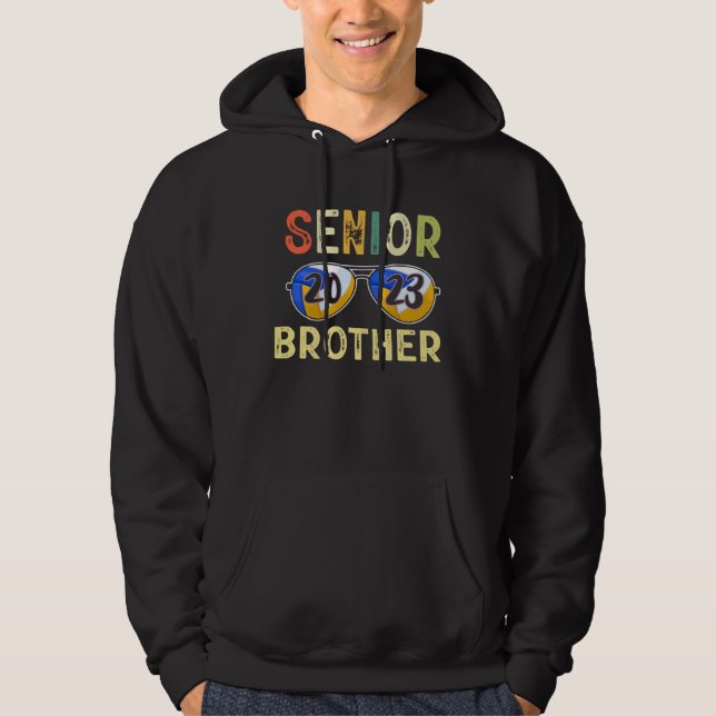 Senior Brother 2023 Cool Proud Volleyball Senior G Hoodie (Front)