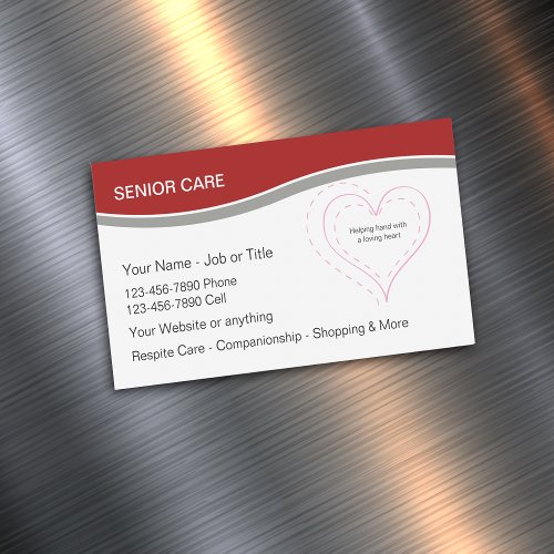 Senior Care Modern Business Card Magnets