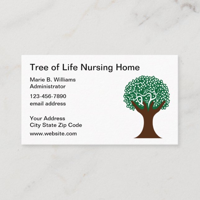 Senior Care Nursing Home Business Cards (Front)