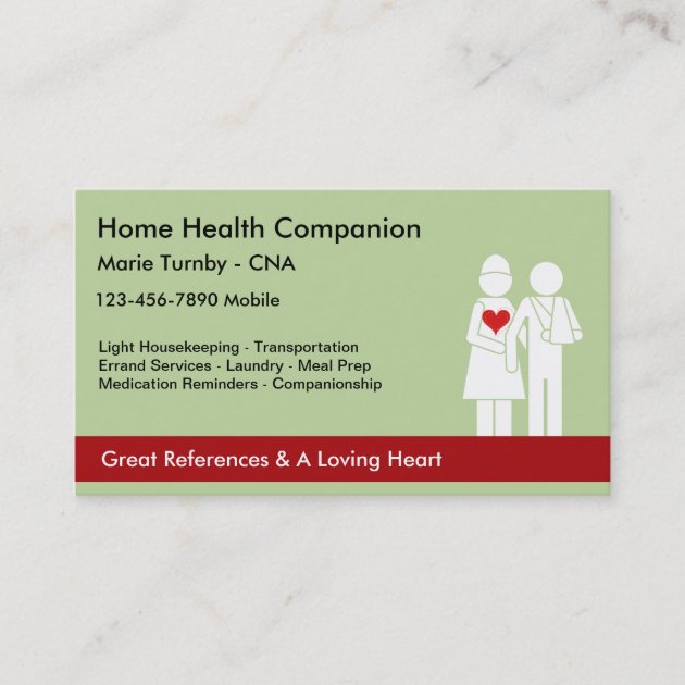 wording for nursing home business card