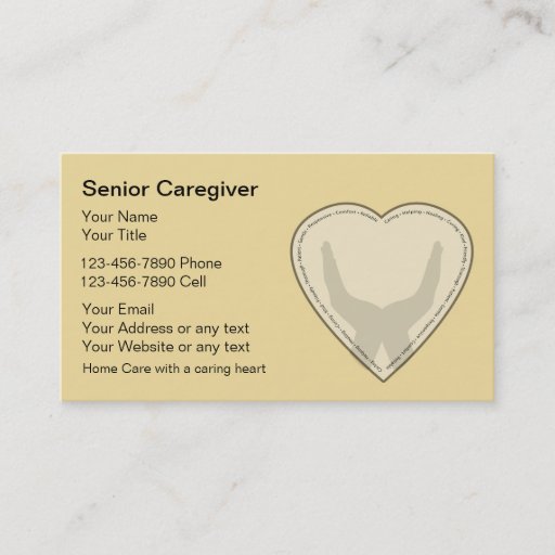 Customizable Senior Caregiver Business Cards