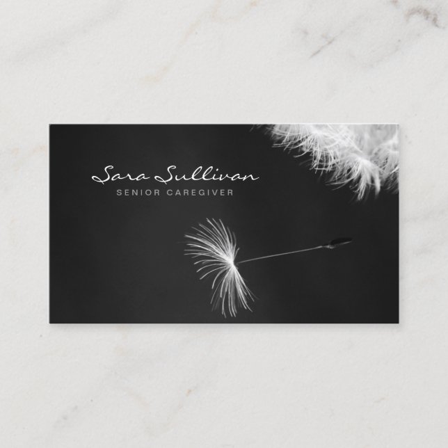 Senior Caregiver Special Skills Service Dandelion Business Card (Front)