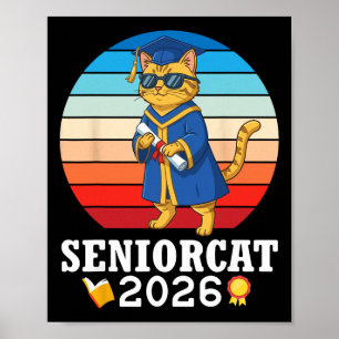 Senior Cat 2026 Cl Of School Graduation Day With D Poster