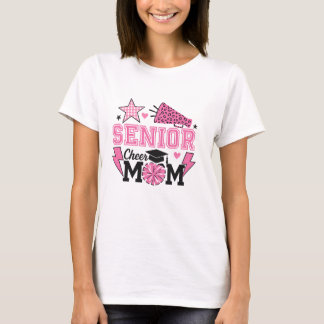 Senior Cheer Mom 2026 | Pink Leopard Cheerleader G T-Shirt