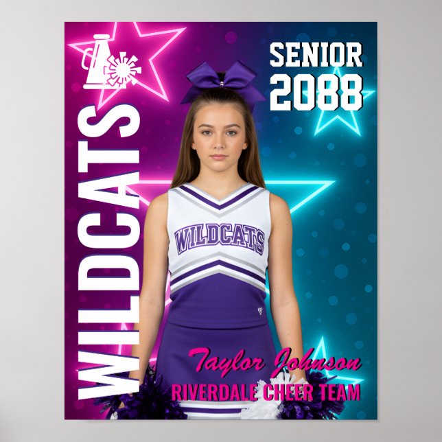 Senior Cheer Team Custom Cheerleading Photo Sports Poster (Front)