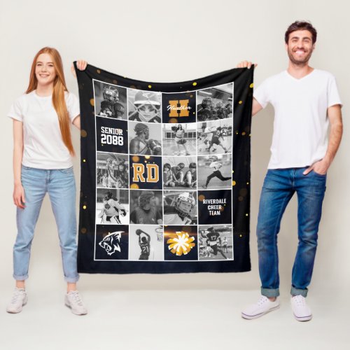Senior Cheer Team Custom Photo Black Gold