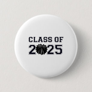 Senior Cheerleader Cheer Cl Of 2025 Graduation Gra Button