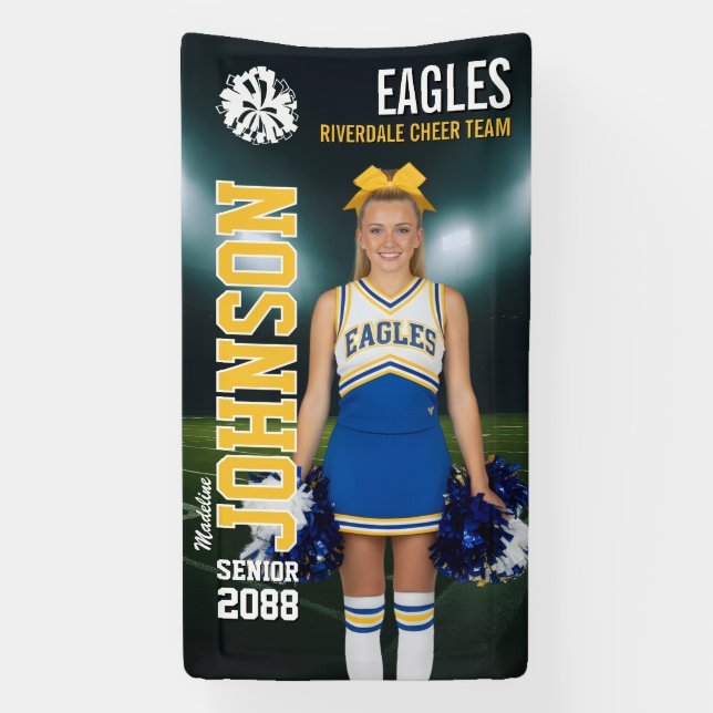 Senior Cheerleader Custom Cheer Team Photo Banner (Vertical)