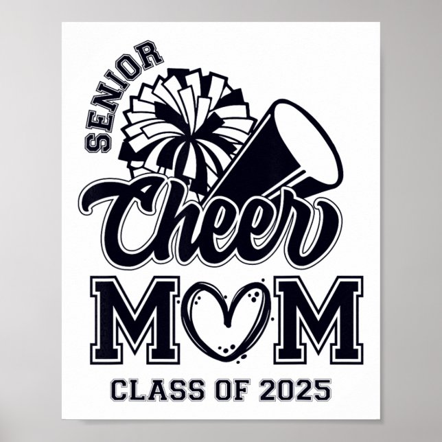Senior Cheerleader Mom Cheer Cl Of 2025 Graduation Poster (Front)