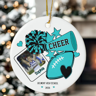 Senior Cheerleader Personalized Photo Ceramic Ornament