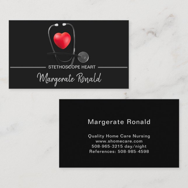 Senior Citizen Care Nurse Business Card (Front/Back)