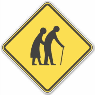 Senior Citizen Crossing Sticker