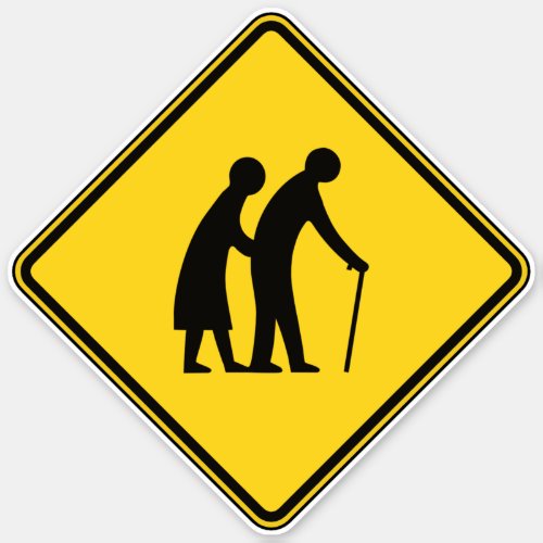 Senior Citizen Crossing Sticker
