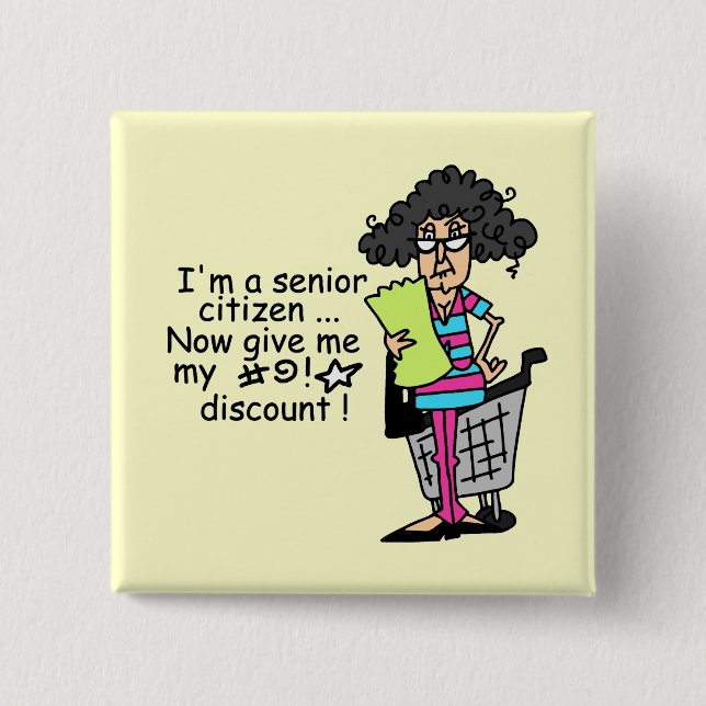 Senior Citizen Discount Button (Front)