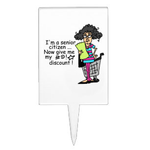 Senior Citizen Discount Cake Topper