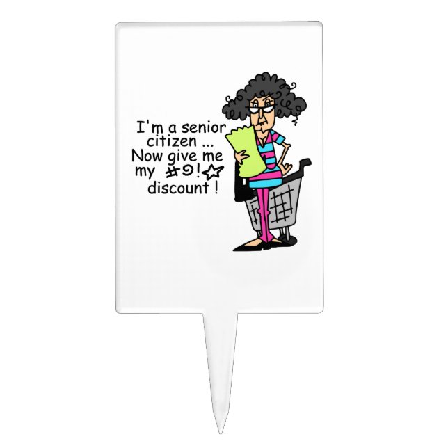 Senior Citizen Discount Cake Topper (Front)