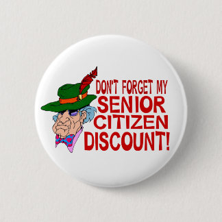 Senior Citizen Discount Pinback Button