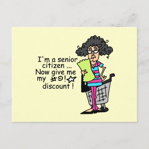 Senior Citizen Discount Postcard