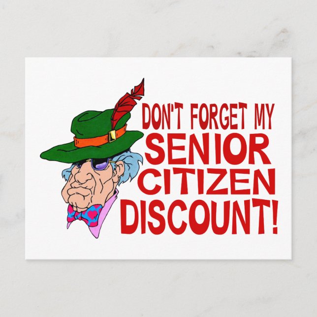 Senior Citizen Discount Postcard (Front)