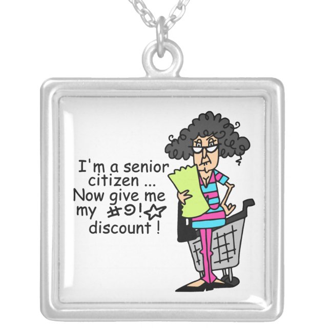 Senior Citizen Discount Silver Plated Necklace (Front)