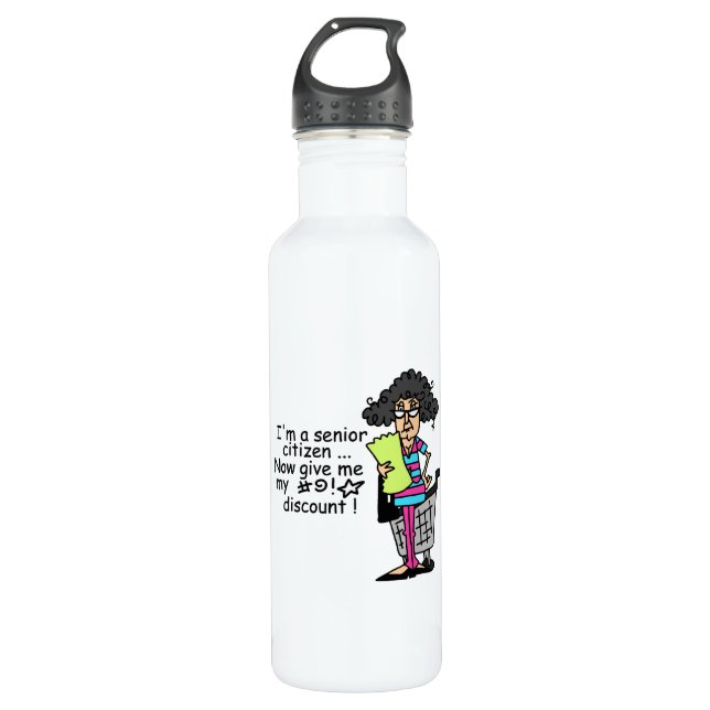 Senior Citizen Discount Stainless Steel Water Bottle (Front)
