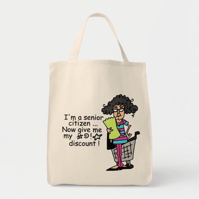 Senior Citizen Discount Tote Bag (Front)