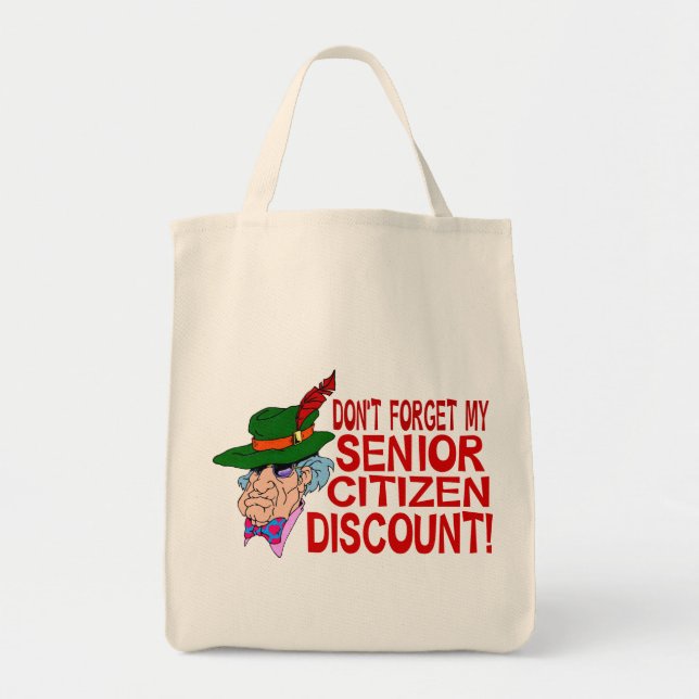 Senior Citizen Discount Tote Bag (Front)