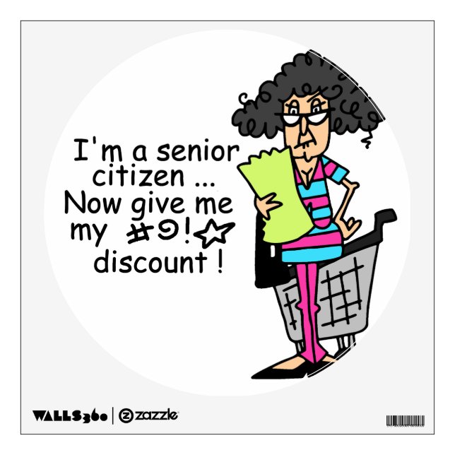 Senior Citizen Discount Wall Decal (Front)