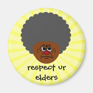 Senior Citizen Stern Warning: Respect Your Elders Magnet