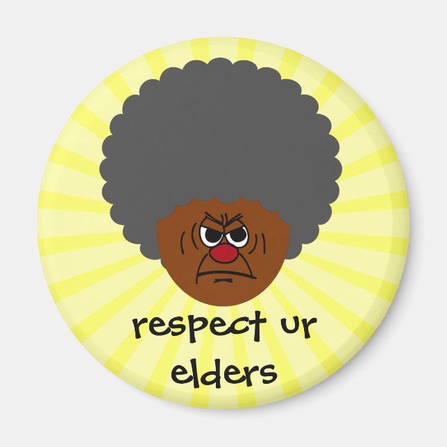 Senior Citizen Stern Warning: Respect Your Elders Magnet (Front)