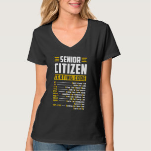 Senior Citizen Texting Code Cool Grandpa Grandma T-Shirt